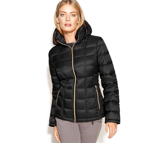 MICHAEL KORS Women's Quilted Packable Hooded Vest Puffer 